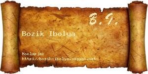 Bozik Ibolya névjegykártya